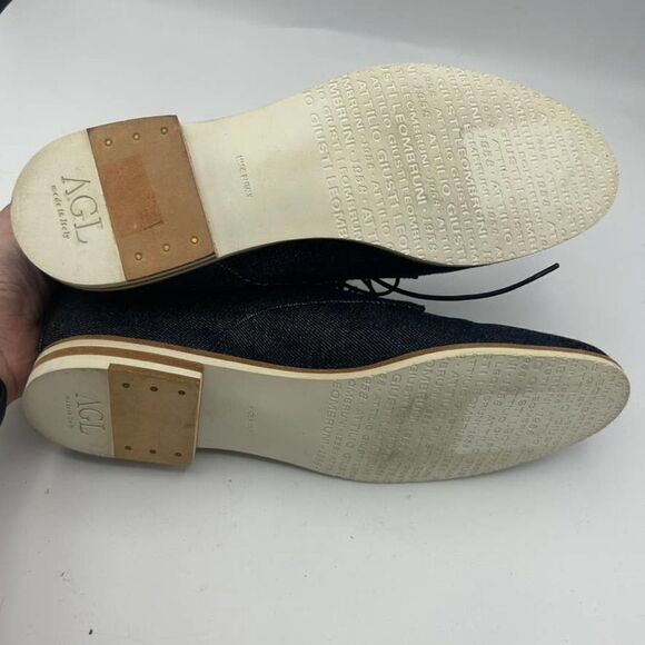 Attilio Giusti Leombruni 38 / US 7.5 Chambray Oxfords Shoes Flats - Picture 10 of 11